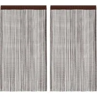 vidaXL Vorhang Fadenvorhänge 2 Stk. 100 x 250 cm Braun (2 St)
