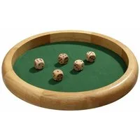 Philos Spiel, Würfelbrett - extra groß - Hevea-Holz - Würfelfläche mit Filz - 40cm