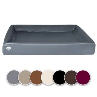 SABRO Hundebett KUDDE Kunstleder grau 70 cm, 85 cm