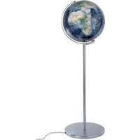 TROIKA Globus SOJUS LIGHT mit LED & verchromtem Standfuß, 43x43x132 cm, (43 cm Durchmesser), englische Beschriftung, in 3 Farbvarianten, hochwertige Verarbeitung