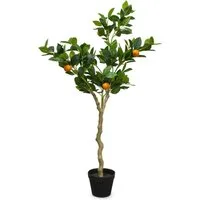 Kunstbaum Zitrus Deko Baum mit 10 Früchten Zitrusbaum, Spetebo, Höhe 118 cm, Zitronen Orangen Topf Pflanze