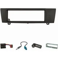 tomzz Audio Radioblende Set passt für BMW 1er E87 3er E90 Z4 E89 schwarz mit Quadl Autoradio