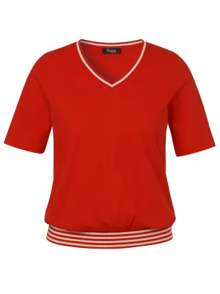 Frapp - T-Shirt V-Ausschnitt 1/2 Arm red/butter - Gr. - 52