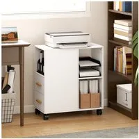 HOMCOM Aktenschrank Druckerständer Druckertisch (Set, 1-St., Druckerwagen) Mit Rollen und verstellbarem Regalboden