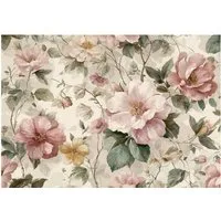 Wallarena Fototapete Blumen Vintage - Mehrfarbig - Klassisch - Vlies - Schlafzimmer, glatt, (8 St), 400x280cm