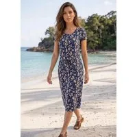 Laura Scott Sommerkleid mit Bindeband aus softem und atmungsaktivem Jersey im Basic-Stil - in unifarben, geblümt oder gestreifter Optik