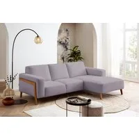 exxpo - sofa fashion Ecksofa Starr Scandic Design, tolle Verarbeitung, bequem, Sichtholz am Armteil, L-Form, wahlw. elektrische Sitztiefenverstellung, Massivholzfüße