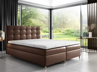 Boxspringbett Schlafzimmerbett ARVID 200x200cm Kunstleder Braun