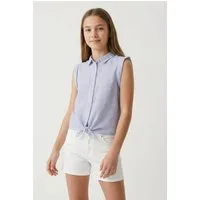 Name It Kurzarmbluse NKFFEMMA CAPSL SHIRT NOOS mit Knotendetail vorne am Saum