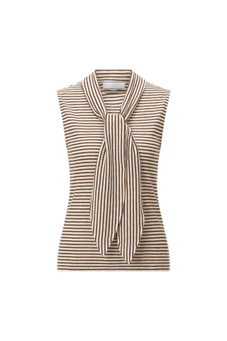 Rich & Royal - Striped Top with Scarf hazel - Gr. - M