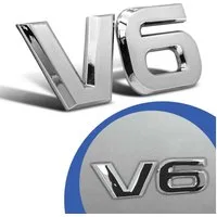 Adapter Universe Zierleisten-Aufkleber V6 Emblem Zeichen Chrom Schriftzug 3D Logo Auto Aufkleber Tuning