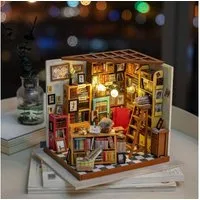 Robotime 3D-Puzzle Sam's Study (Arbeitszimmer) Miniaturhaus, 253 Puzzleteile