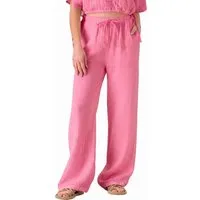 WENOR Palazzohose Damen Musselin-Hose - Sommerhose 100 % Baumwolle, elastischer Bund Weiter Beinverlauf, Musselinstruktur, luftiger Schnitt