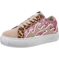 Ital-Design Damen Low-Top Freizeit Sneaker (88930552) Flach Sneakers Low in Beige