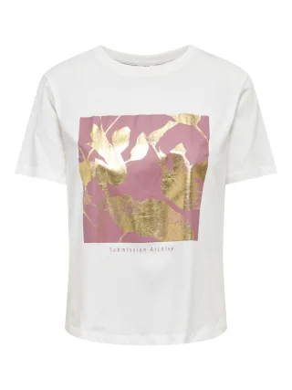 JDY - JDYLIMA S/S PRINT T-SHIRT JRS Cloud Dancer - Gr. - M