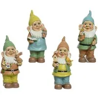 Decoris season decorations Gartenzwerg, Dekofiguren Gartenzwerg Keramik 20cm bunt pastell 1 Stück sortiert