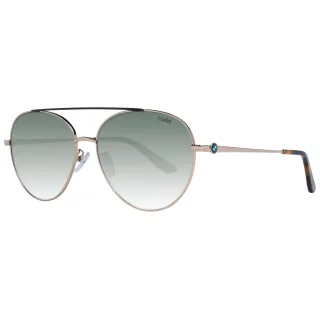 BMW - Sonnenbrille mit glänzendem Roségoldrahmen und grünen Verlaufsgläsern