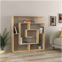 Decortie Bücherregal Labirent, Modernes Bücherregal, Raumtrenner, 125 x 22 x 129 cm