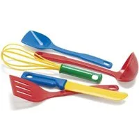 dantoy Spiel-Kochgeschirr Küchenzubehör, Set, 5 teilig, mit Schneebesen, Kelle, Pfannenwender, für Spielküche