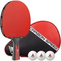 Joola Tischtennisschläger TT-BAT Carbon Speed (Set, mit Schlägerhülle, mit Bällen)