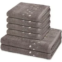 ROSS Handtuch Set Stoneline, Frottee (Spar-Set, 6-St), 4 X Handtuch 2 X Duschtuch im Set - Baumwolle - Saugstark
