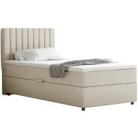 Homesy Boxspringbett EVEREST – Komfortables Einzelbett im modernen Trenddesign (Bett inkl. einem Bettkasten und Topper), Große Auswahl an Polsterfarben
