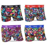 Socked Boxershorts bunte Unterhosen (4-St) bunte, lustige, farbige Retroshorts
