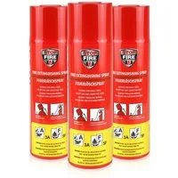 Höfer Chemie GmbH Feuerlöschspray 3x 500ml Feuerlöschspray für den Haushalt, (3-St) Schneller Brandschutz für Haushalt und Garten