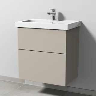 Sanipa 3way Waschtischunterbau zu Geberit iCon Light Waschtisch mit 2 Auszügen, Kaschmir-Matt SP5711U