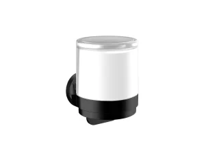 emco round Einhand-Seifenspender Glasteil satiniert, schwarz, 432113301 432113301