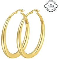 Taffstyle Paar Creolen Stylische Ohrringe 925 Sterling Silber Damen Ohrschmuck (Elegante 925 Silber Ohrringe für Frauen - Geschenk zum Geburtstag, Weihnachten, Valentinstag, Muttertag)