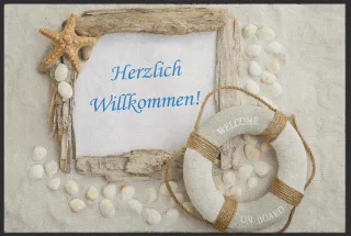 Fussmatte Herzlich Willkommen 10080 | Größe: 60 cm x 45 cm