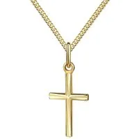 JEVELION Kette mit Anhänger kleine Kreuzkette aus 585 Gelbgold (Goldkreuz, für Kinder), Kreuzanhänger mit Kette - Länge wählbar 36 - 70 cm. Made in Germany