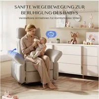 FLEXISPOT Loungesessel Cradle, Relaxsessel, Liegesessel, Schaukelstuhl mit Seitentaschen (mit 3D-Kopfstütze, 180-225° verstellbaren Armlehnen, Rocking- & 270° Drehfunktion, mit Seitentaschen), Fernsehsessel mit verstellbare Rückenlehne im Wohnzimmer