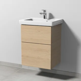 Sanipa 3way Waschtischunterbau zu Villeroy & Boch Subway 2.0 Waschtisch mit 2 Auszügen, Eiche-Nordic SM61048