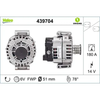Valeo Lichtmaschine 180A Mercedes E-Klasse Glk-Klasse 439704