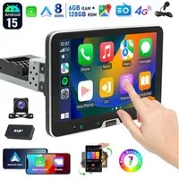 ESSGOO 64G DAB+ Autoradio 1DIN Android15 Carplay Radio Navi WiFi 360° drehbar Autoradio (RDS, 4+64GB(optional), Digitalradio (DAB), FM, Autoradio 1 din, GPS, WIFI, Carplay Android Auto Bluetooth EQ USB GPS Navi WIFI Touchscreen)