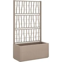 vidaXL Blumentopf Pflanzkübel mit Rankgitter Hellbraun 80x36x140 cm PP (1 St)