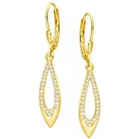 Limana Paar Ohrhänger Damen Brisur hängende Ohrringe 925 Silber gold vergoldet Zirkonia (inkl. Dose Geschenk Ostern Geburtstag Muttertag Weihnachten), Schmuck für Frauen Ehefrau Freundin Mutter