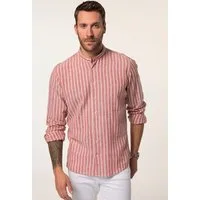 JP1880 Businesshemd Hemd Langarm Leinenmix Stehkragen Modern Fit