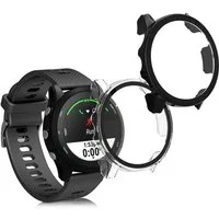kwmobile Smartwatch-Hülle 2x Glas Hülle für Garmin Forerunner 255 / 255 Music, Schutzhülle Fullbody Fitnesstracker Case Set aus Glas