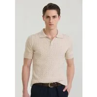 Felix Hardy Poloshirt Polo Shirt Kurzarm mit Zopfmuster