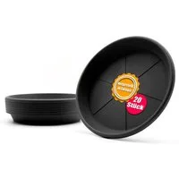 BigDean Blumentopfuntersetzer 20 Stück Topfuntersetzer Ø 16,5 cm in Anthrazit Made in Europe, Zubehör für Pflanztöpfe, Set, 20-tlg., Klassische Blumentopfuntersetzer, Zeitlos im Design, Robust