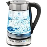 TZS FIRST AUSTRIA Wasserkocher Glaswasserkocher 1,7 L, mit Kalkfilter, 2200 Watt, Innenbeleuchtung, 1.7 l, 2200 W, kabellos, Trockenkochschutz, 360° Grad Anschluss-Sockel