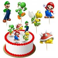 Festivalartikel Tortenstecker Mario Topper Set 6 Stk Geburstag Torten Deko Kuchen Junge