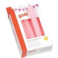 goki Geburtstagskerze Geburtstagskerzen, 10 cm Ø 1,3 cm, Dekoration, Tischdeko (10-tlg), Birthday Candle für Geburtstagszüge geeignet