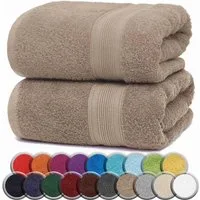 NatureMark Badetuch 2er-Set Frottier Badetücher 100x150cm, 100% Baumwolle (2-St), Premium Qualität, BADETUCH, Bade-Handtuch, 100x150cm