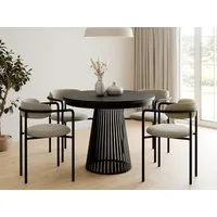 Compleo Esstisch Rund, Säulengestell mit Rillenstruktur DAST (TOPSELLER), Ausziehbar Ø: 100cm