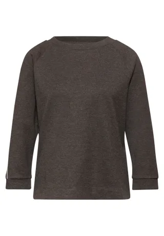 Street One - Shirt mit Tapedetail rustic brown mel. - Gr. - 34