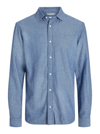 JACK&JONES - JPRCCMAZE SUMMER L/S SHIRT faded denim - Gr. - XL